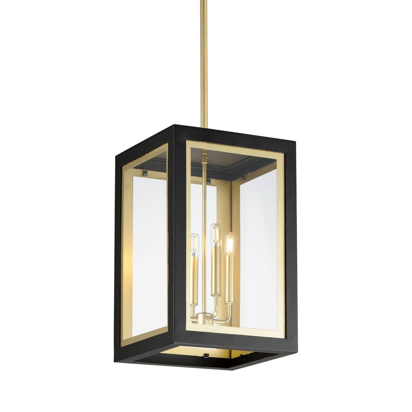 Neoclass Outdoor Pendant Light in Black/Gold (3-Light).