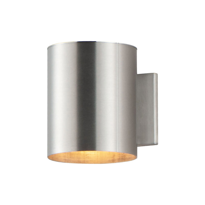 Outpost Outdoor Wall Light in Incandescent/6-Inch/Short/Brushed Aluminum.