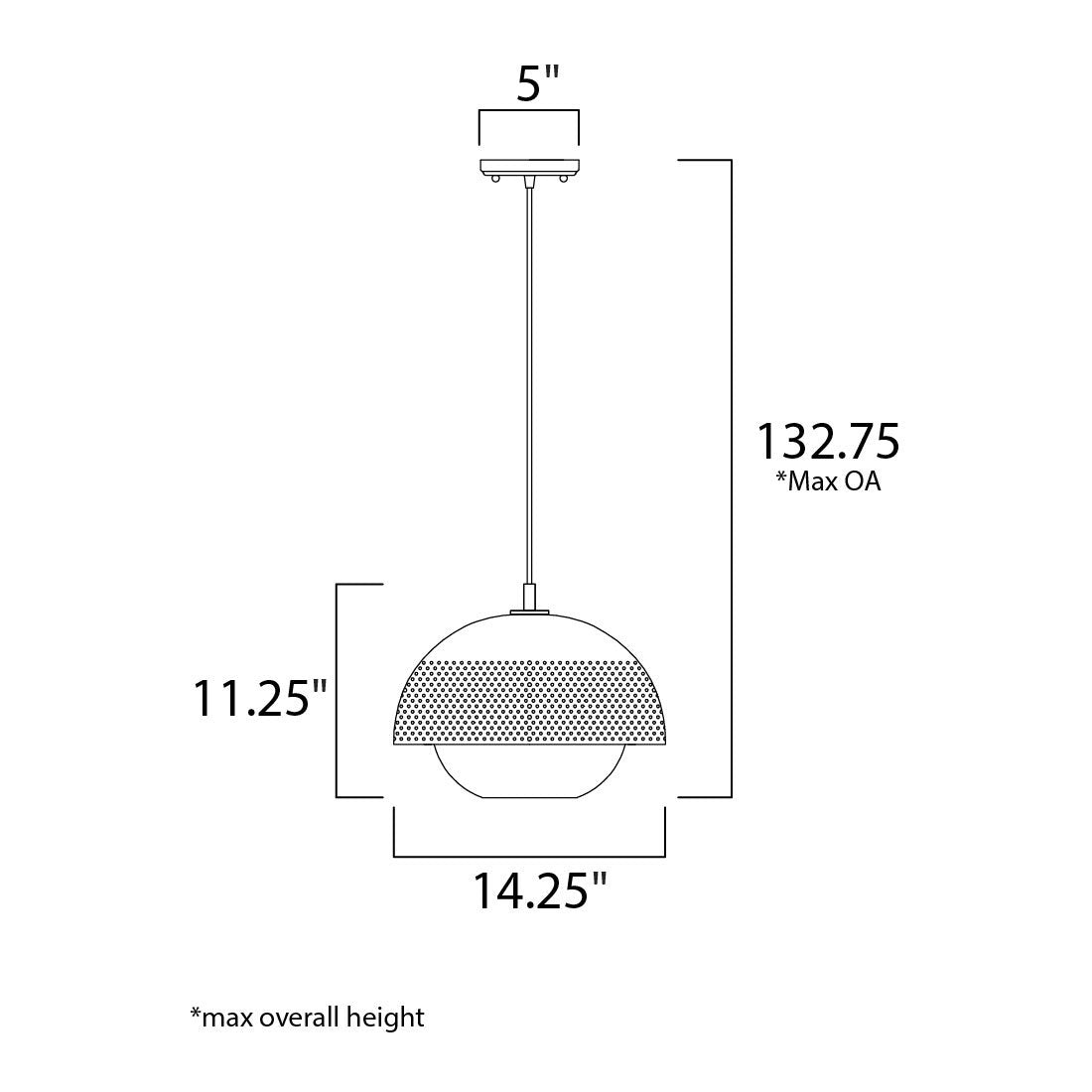 Perf Pendant Light - line drawing.