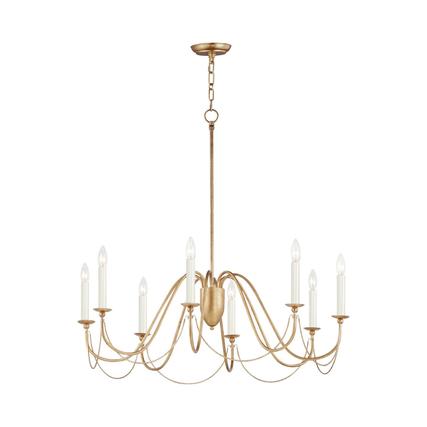 Plumette Chandelier in Gold Leaf (8-Light/None).