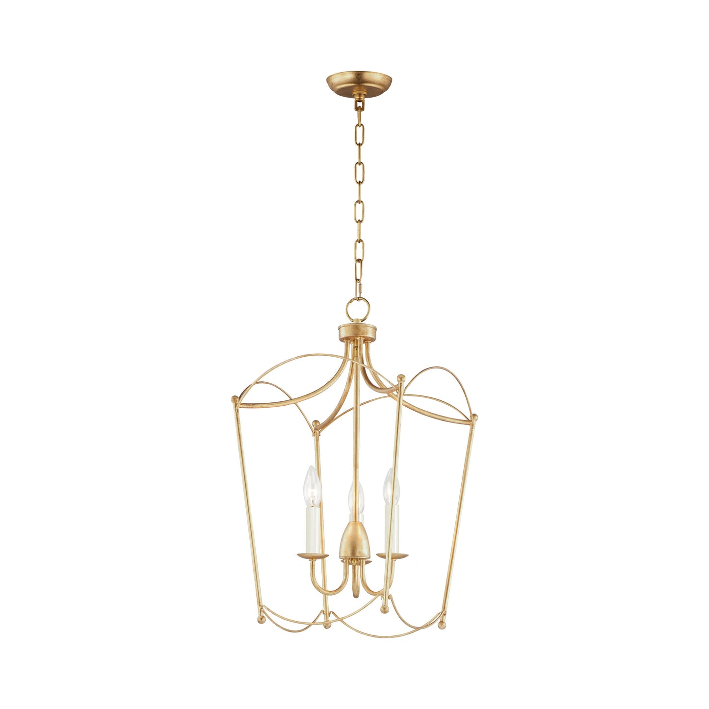 Plumette Pendant Light in Gold Leaf.
