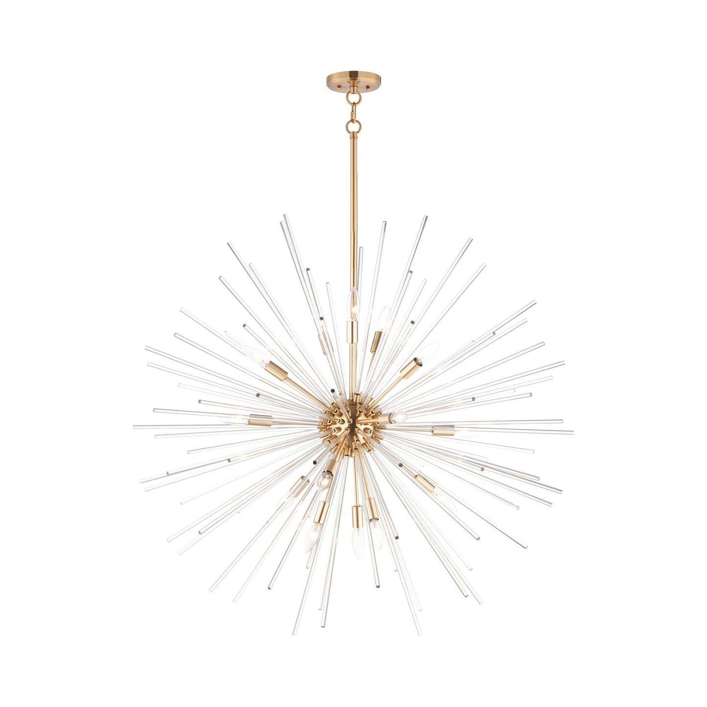Polaris LED Pendant Light in Satin Brass (16-Light/37.5-Inch).