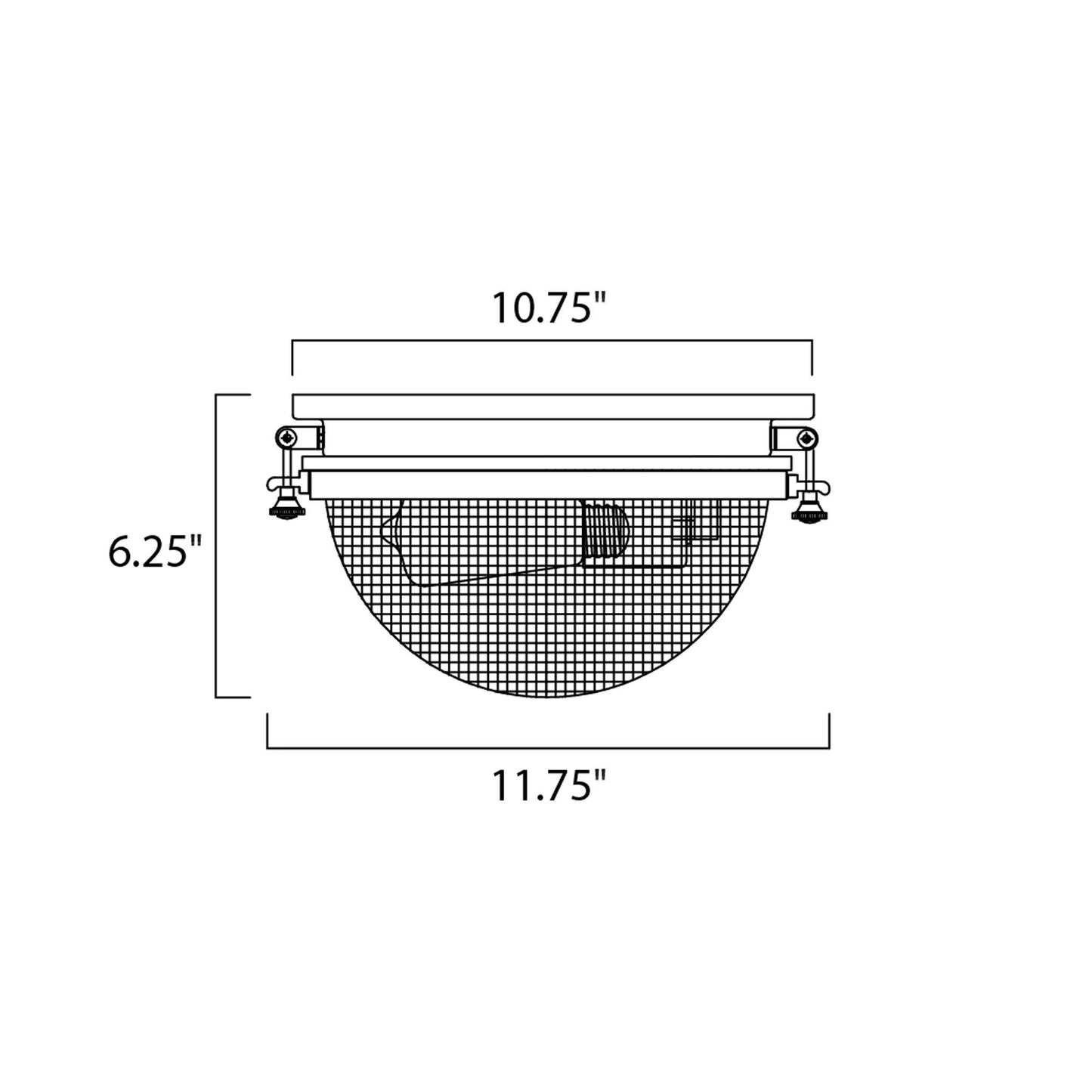 Portside Outdoor Flush Mount Ceiling Light - line drawing.