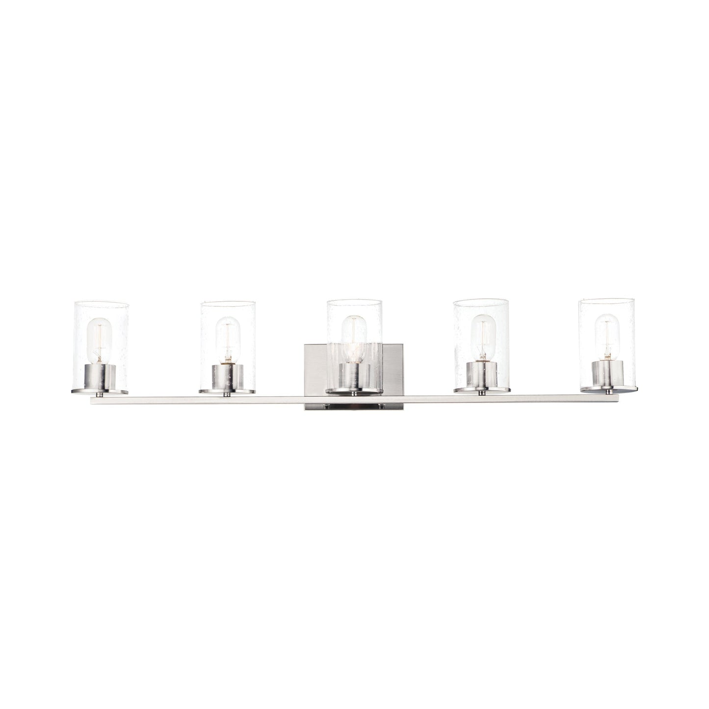 Sleek Vanity Wall Light in Satin Nickel (5-Light).