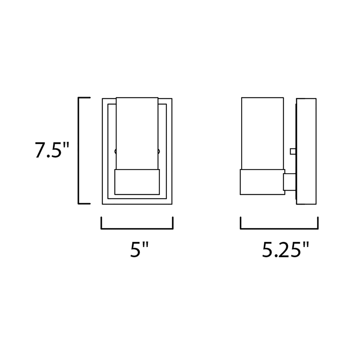 Sync LED Bath Wall Light - line drawing.