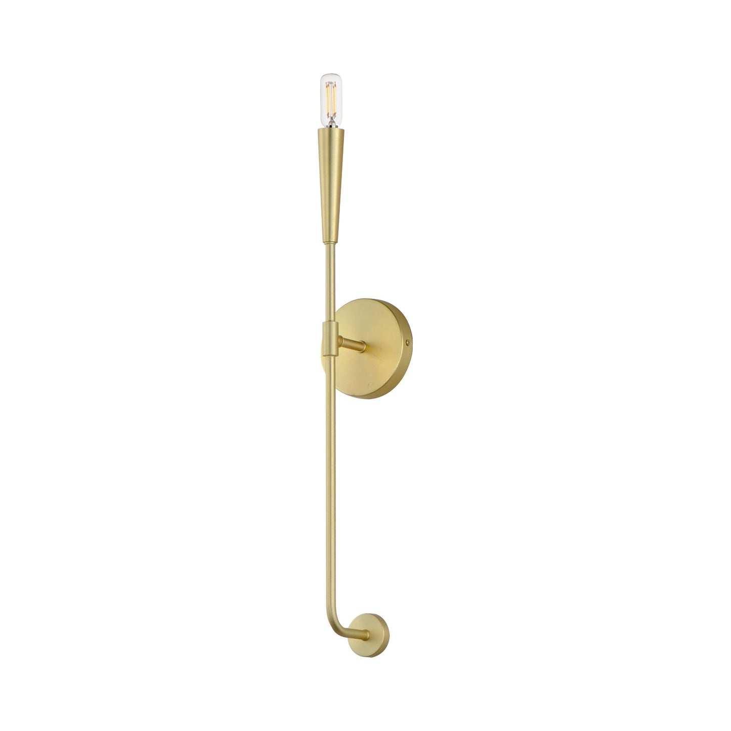 Vela Bath Wall Light in Satin Brass.