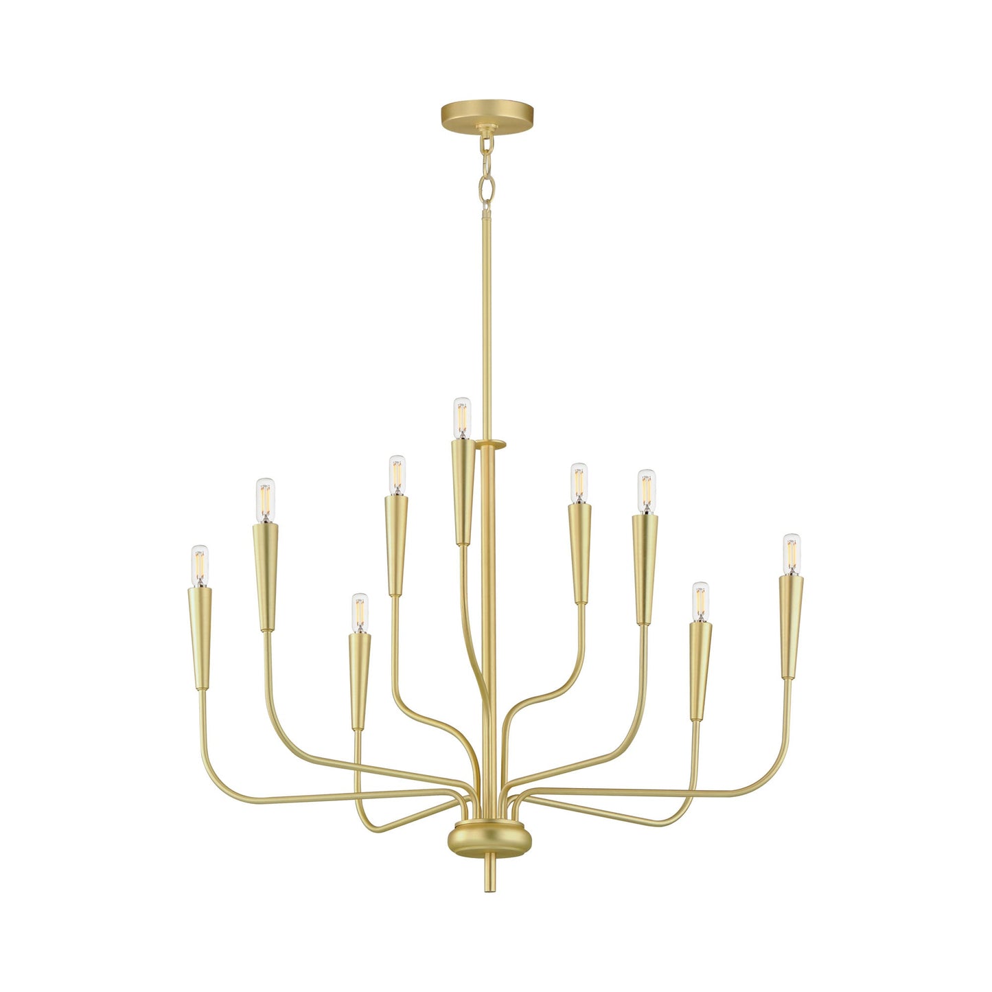 Vela Chandelier in Satin Brass (9-Light).