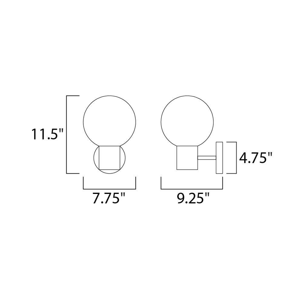 Vesper Wall Light - line drawing.