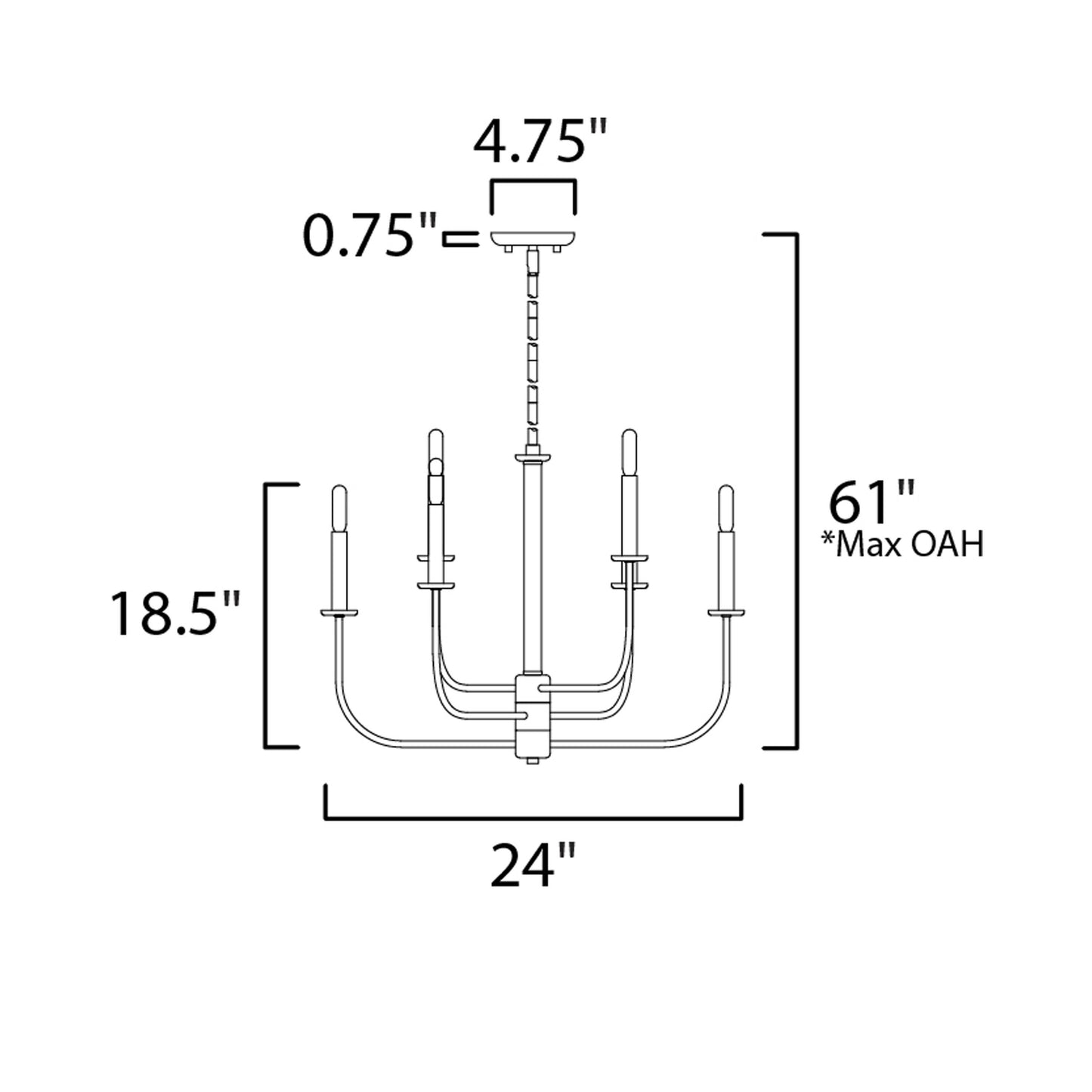 Wesley Chandelier - line drawing.