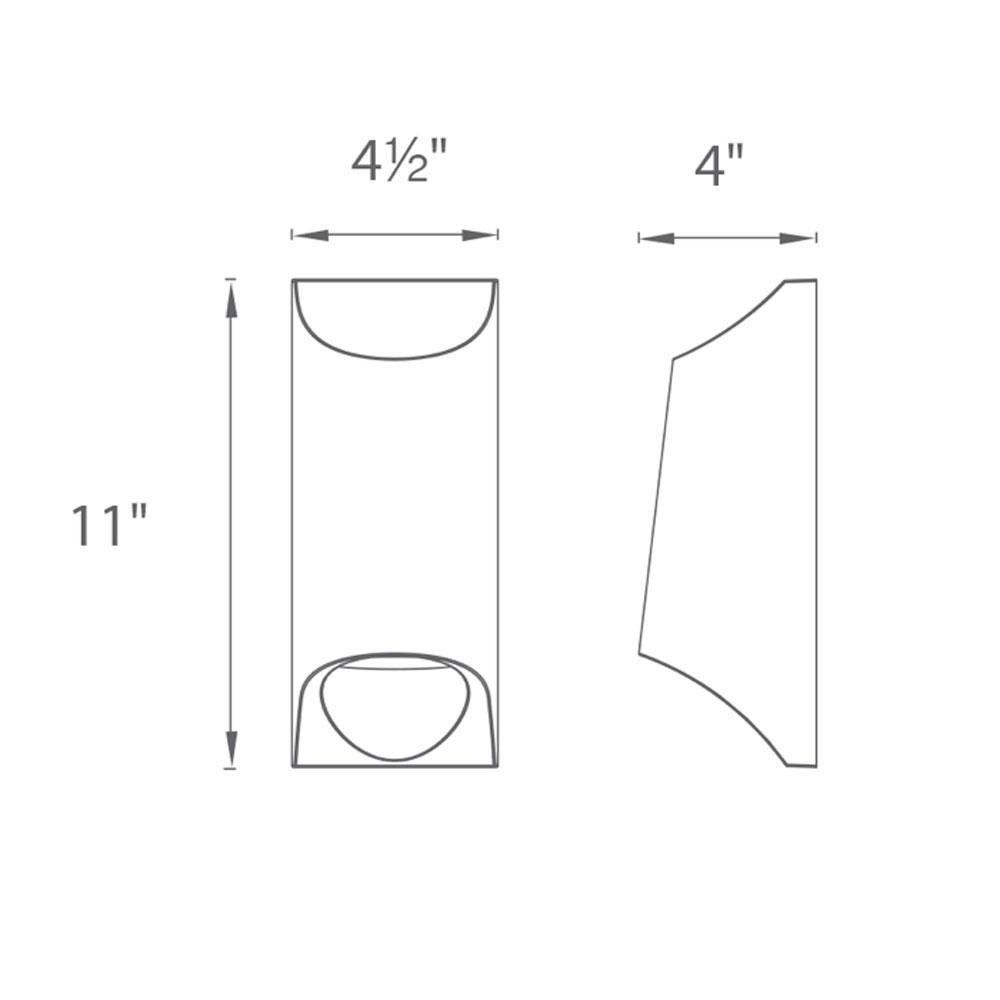Mega Outdoor LED Wall Light- line drawing.