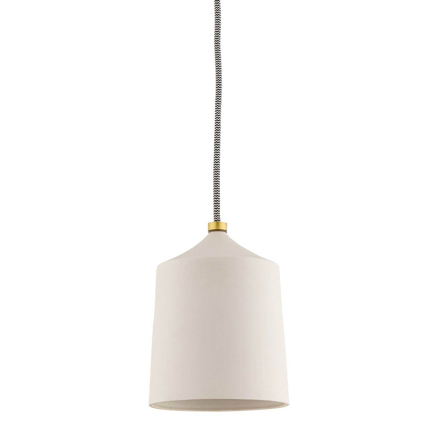 Megan Pendant Light in Aged Brass / Matte White.