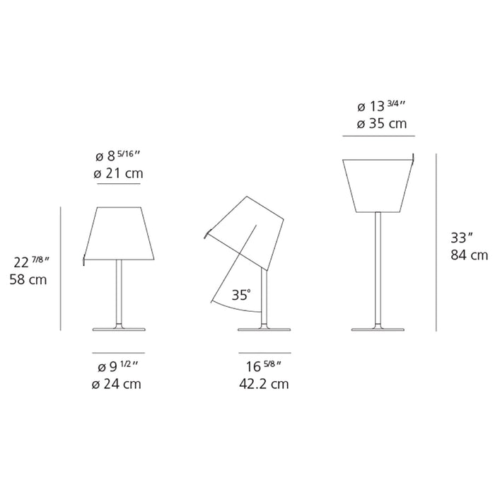 Melampo Table Lamp - line drawing.