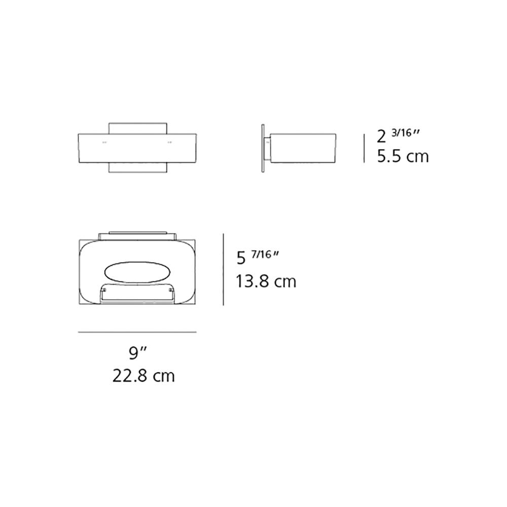 Melete LED Wall Light - line drawing.