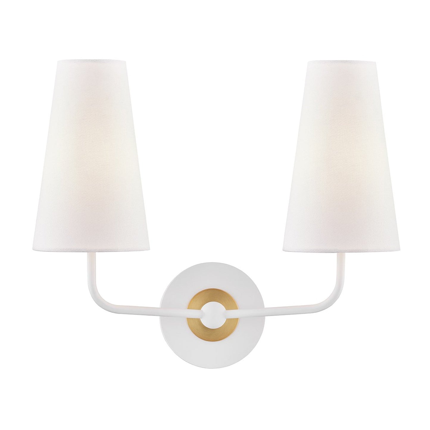 Merri Wall Light in Aged Brass / White (2-Light).