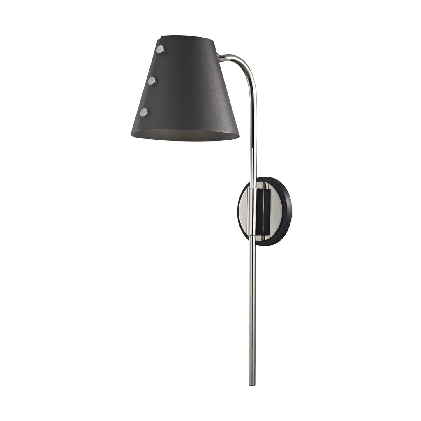 Meta LED Wall Light in Polished Nickel / Black.