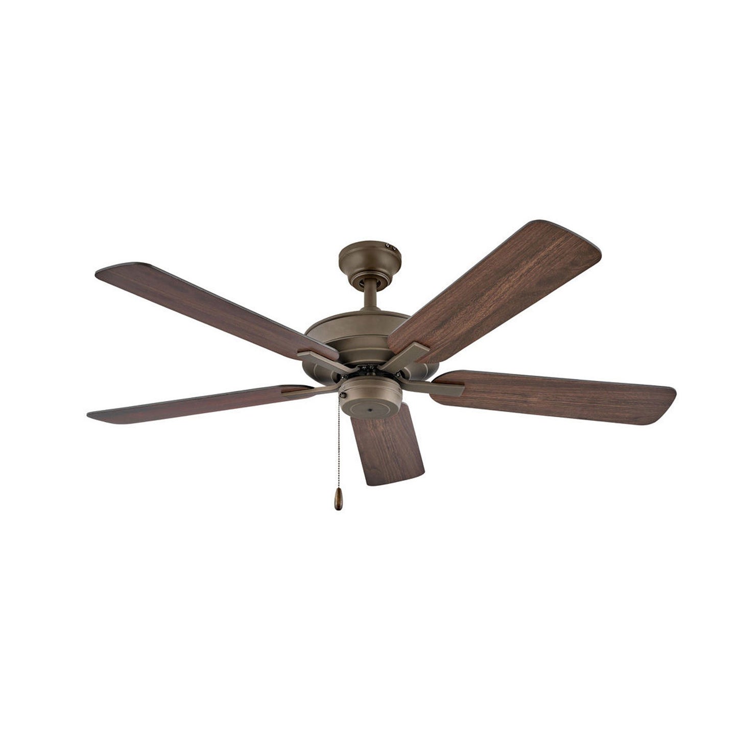 Metro Outdoor Ceiling Fan in Metallic Matte Bronze / Walnut.