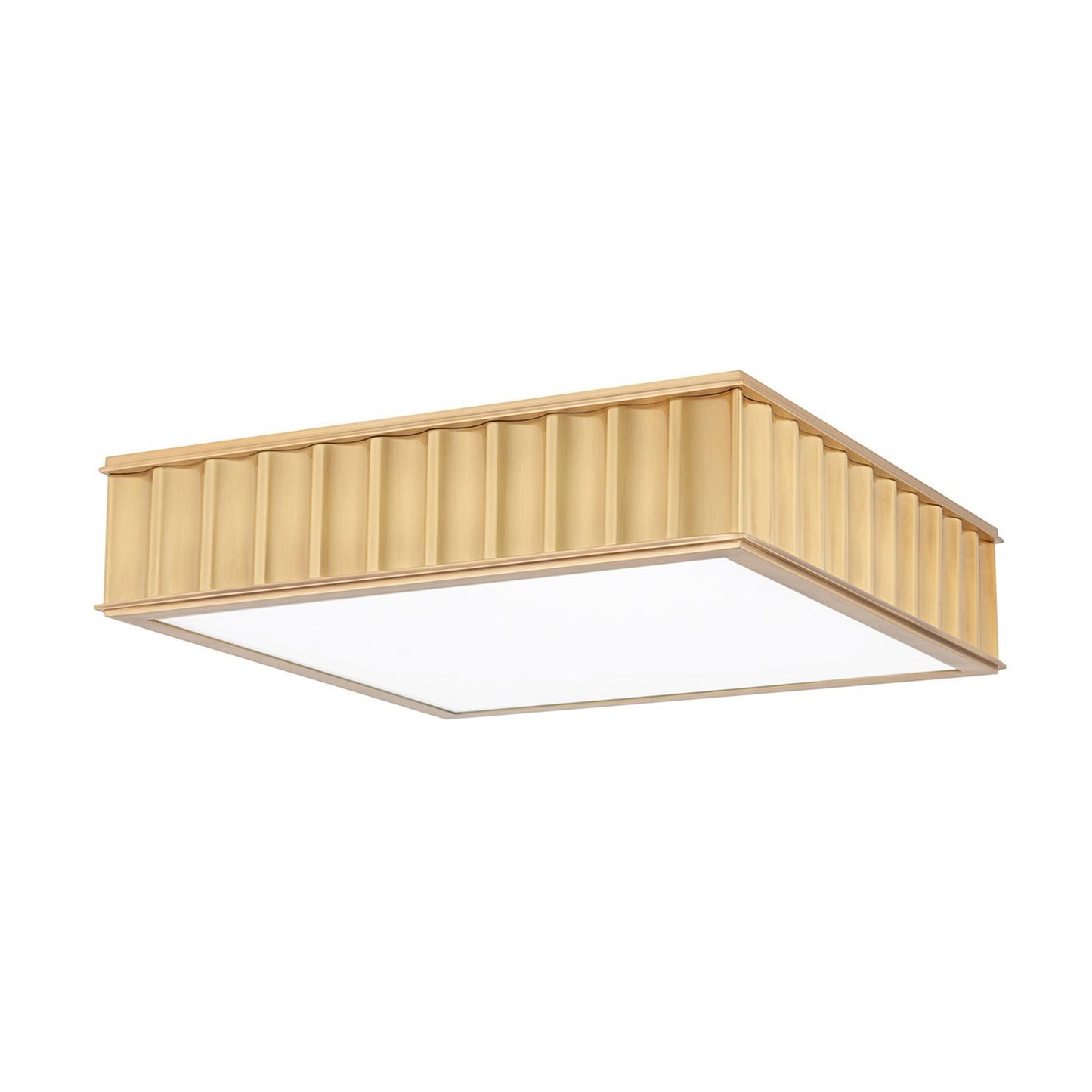 Middlebury Flush Mount Ceiling Light in Square (3-Light)/Aged Brass.