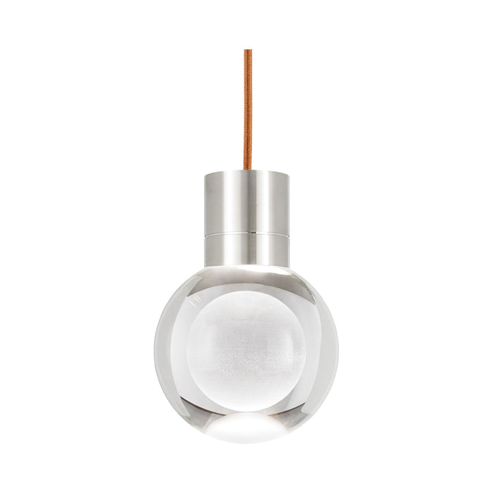 Mina Single LED Pendant Light in Copper/Satin Nickel.
