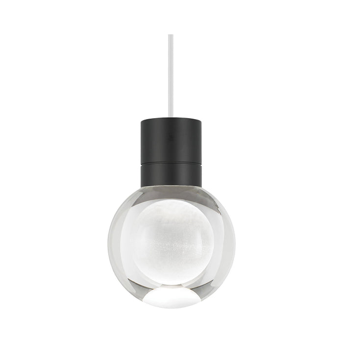 Mina Single LED Pendant Light in White/Black.