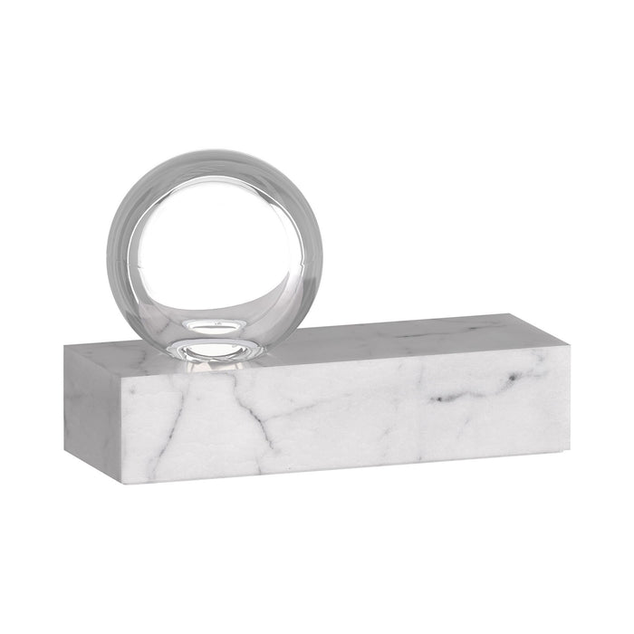 Mina LED Table Lamp in White Marble (Large).