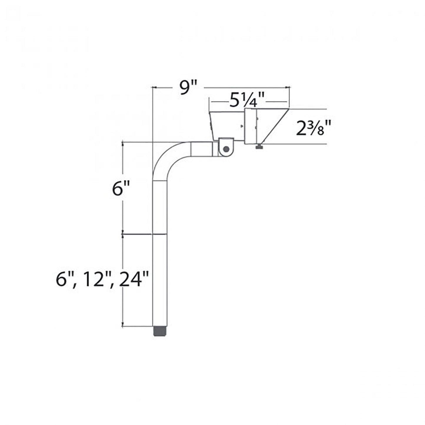 Mini Accent LED Path Light - line drawing.