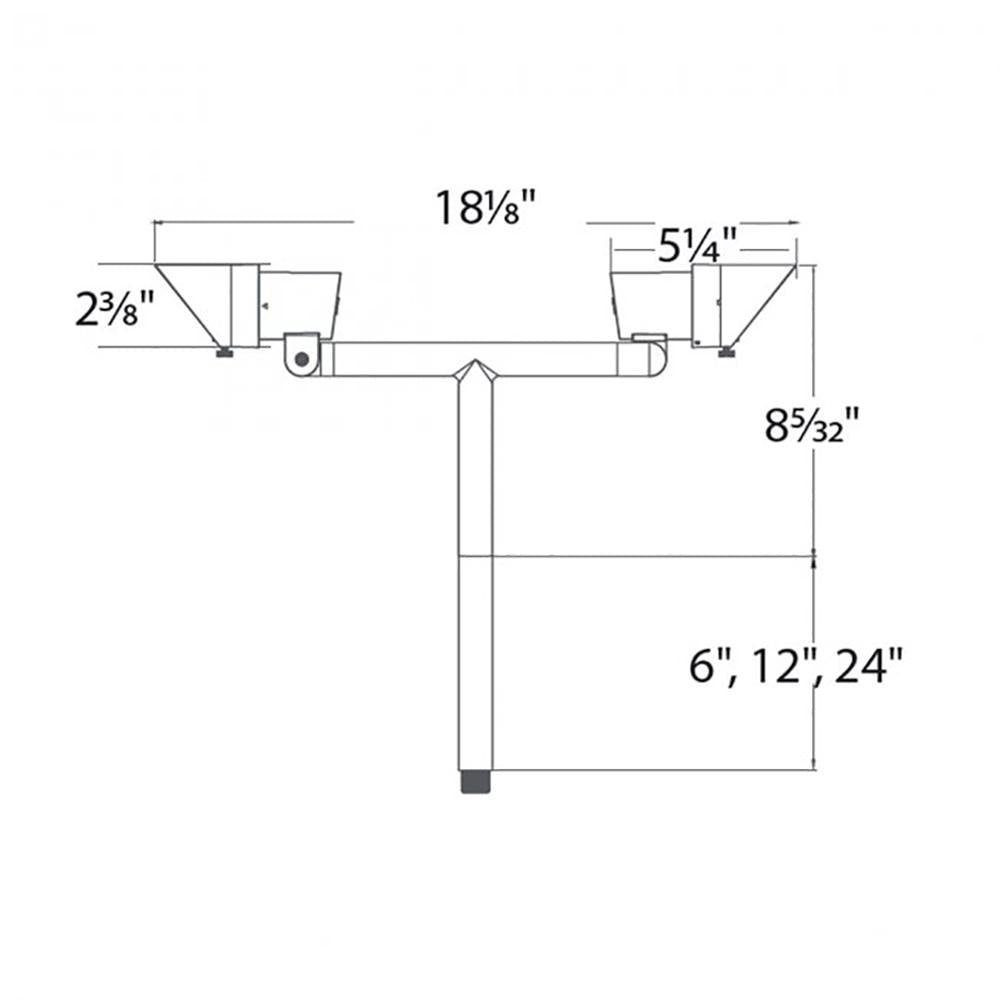Mini Double Accent LED Path Light - line drawing.