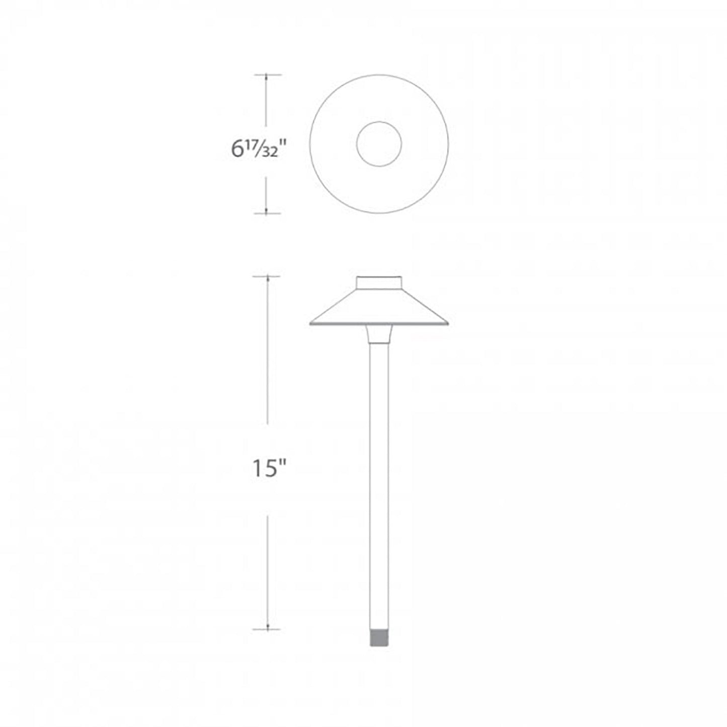 Mini Tiki LED Path Light - line drawing.