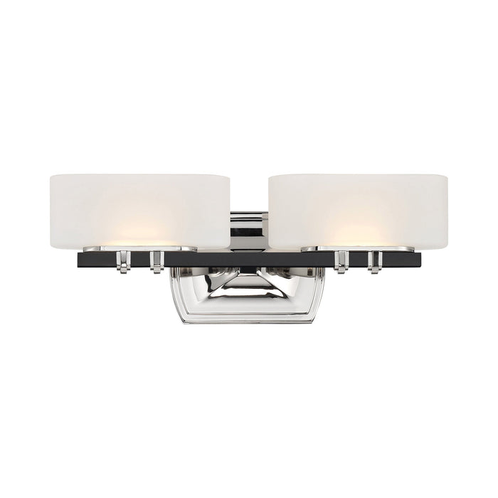 Drury LED Vanity Wall Light in Polished Nickel and Coal (2-Light).