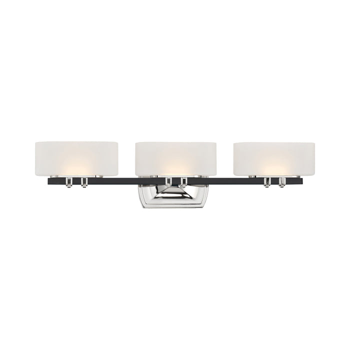 Drury LED Vanity Wall Light in Polished Nickel and Coal (3-Light).