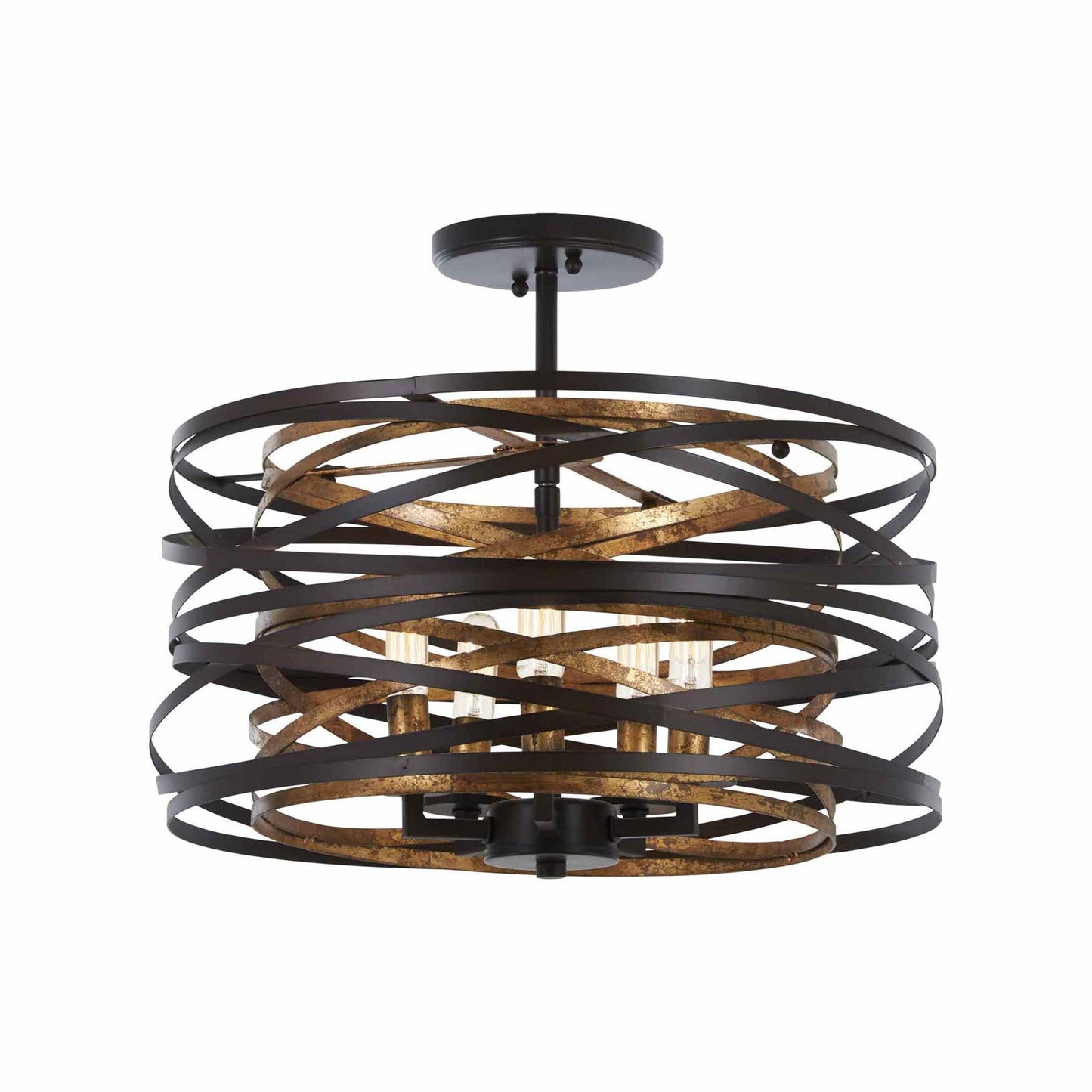 Vortic Flow Semi Flush Mount Ceiling Light (Small).