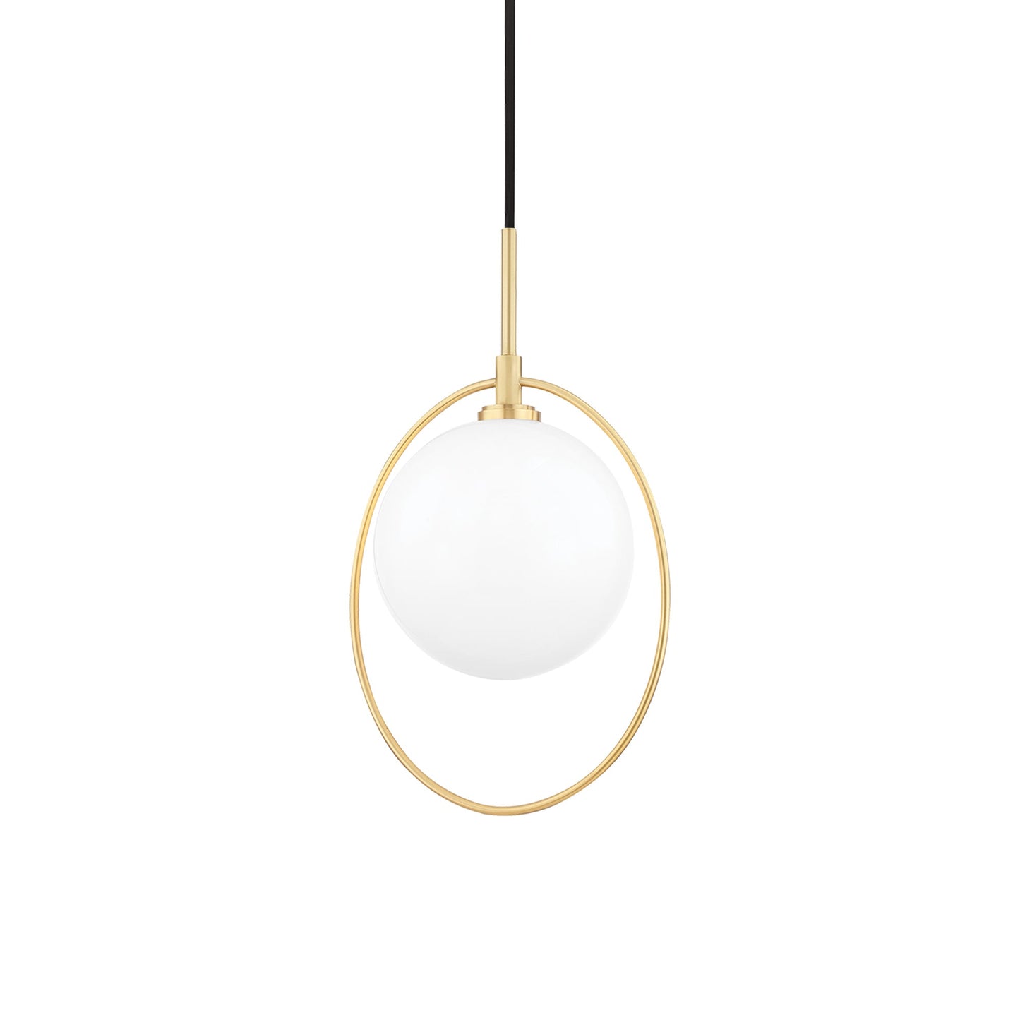 Babette LED Pendant Light in Aged Brass.