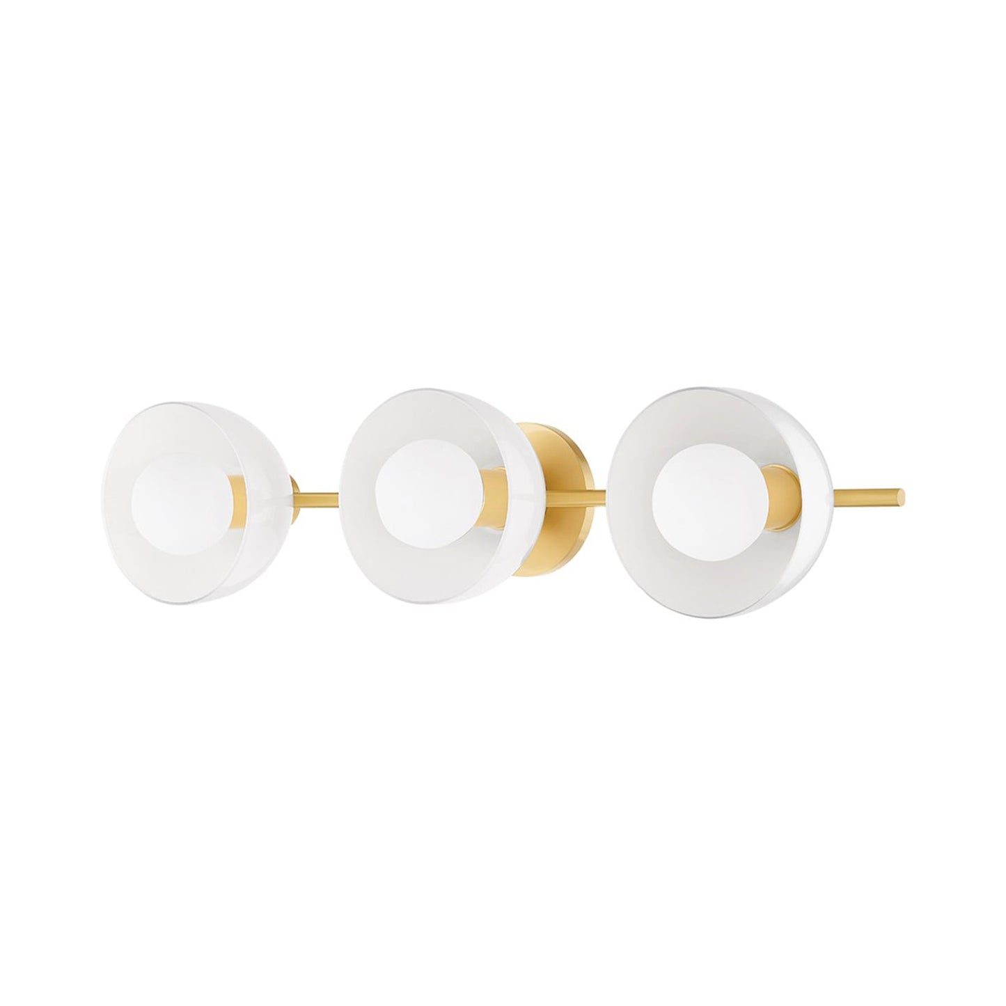 Belle Bath Vanity Light in Aged Brass.