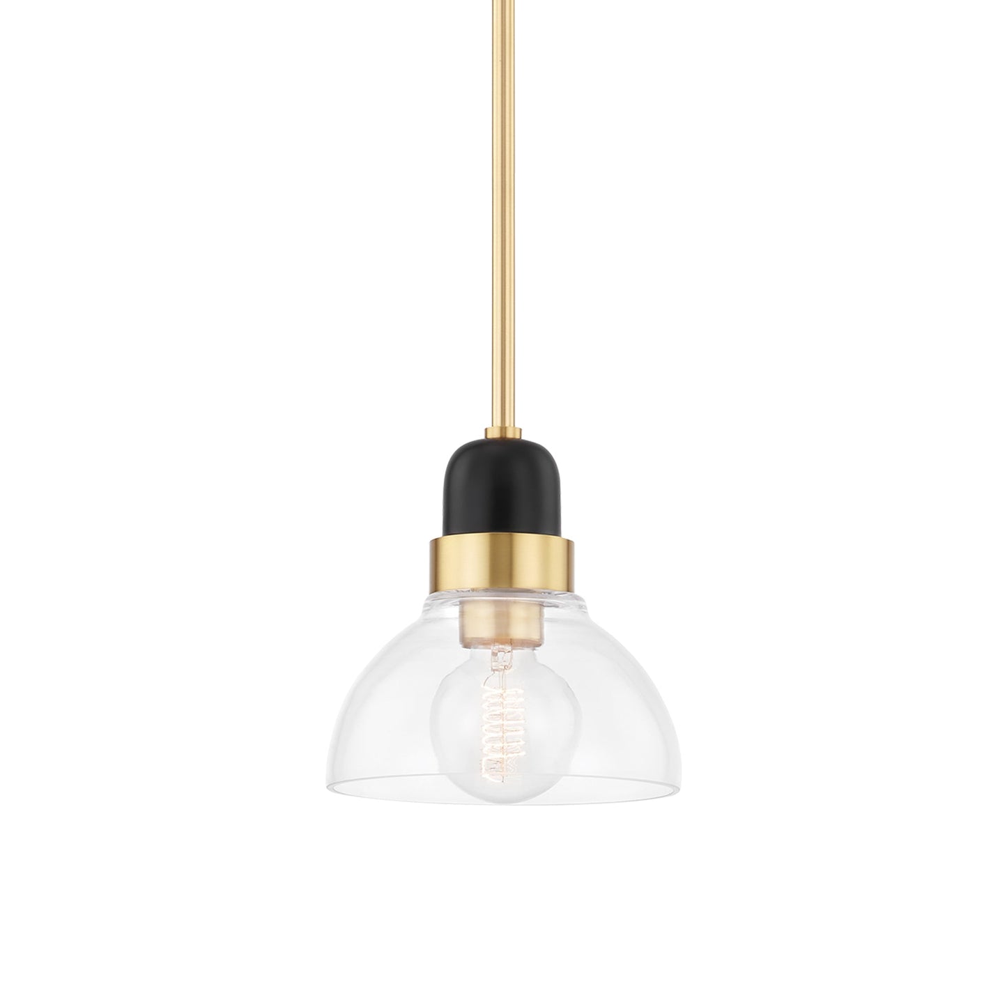Camile Pendant Light in Aged Brass (Small).