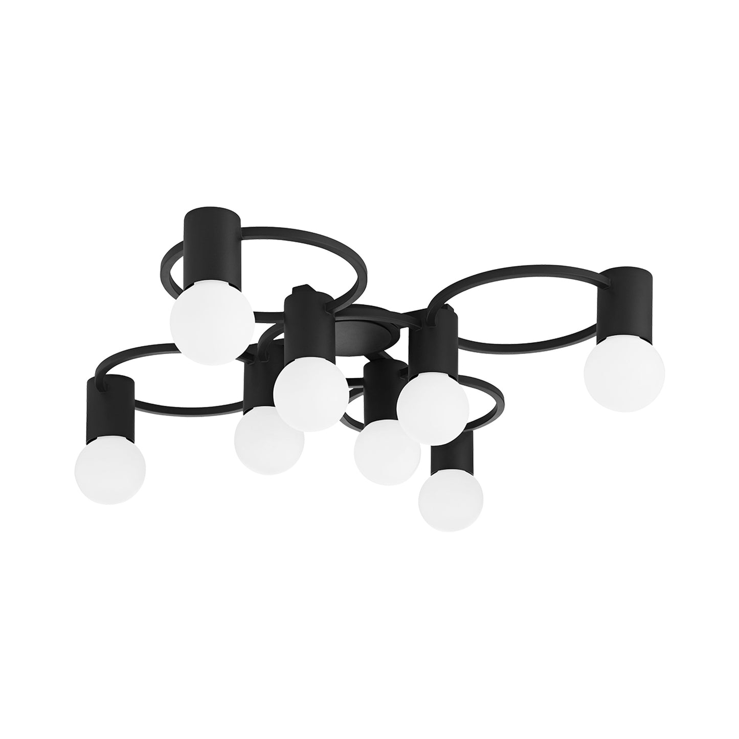 Hope 8-Light Semi-Flush Mount Ceiling Light in Textured Black.