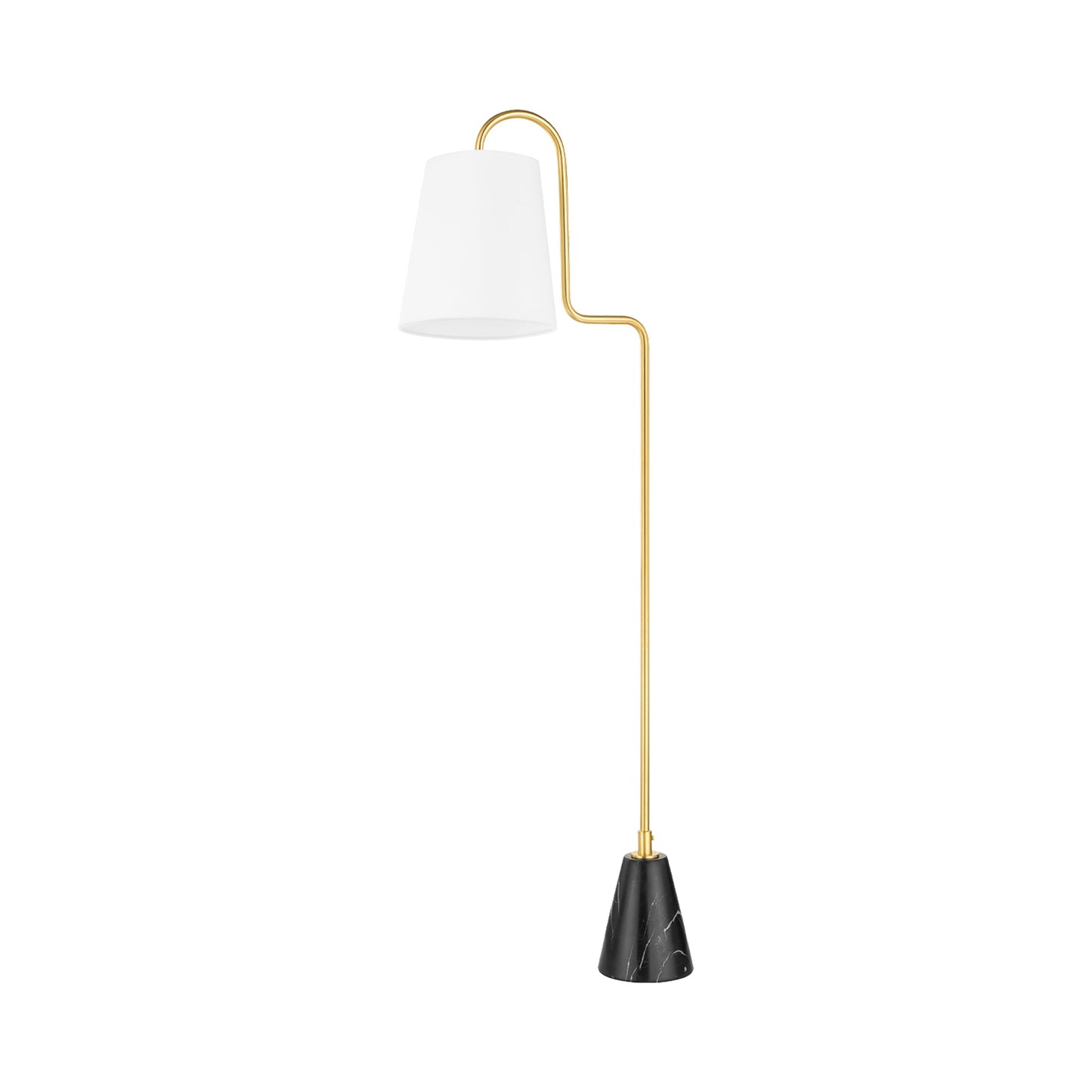 Jaimee Floor Lamp in Aged Brass.