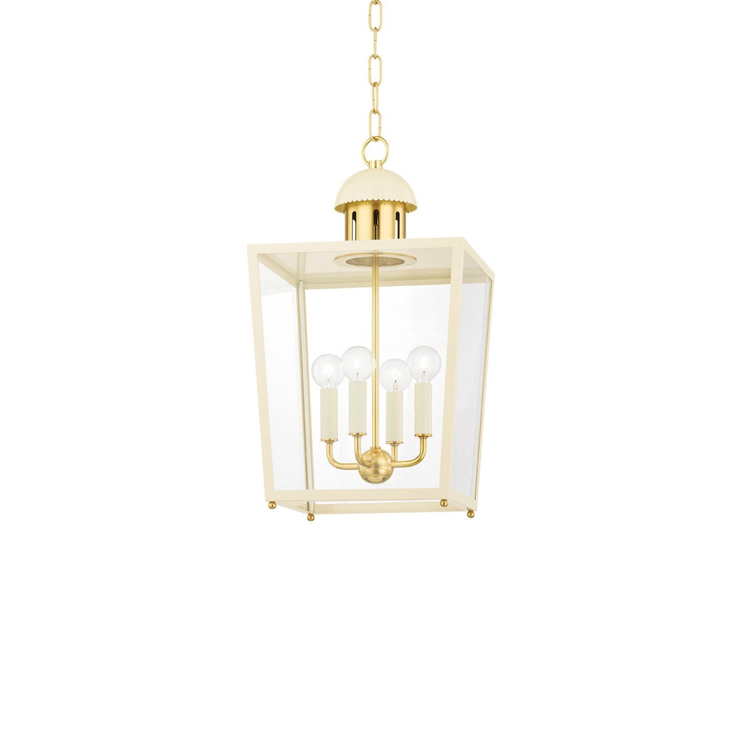 June Pendant Light in Aged Brass/Soft Cream (Small).