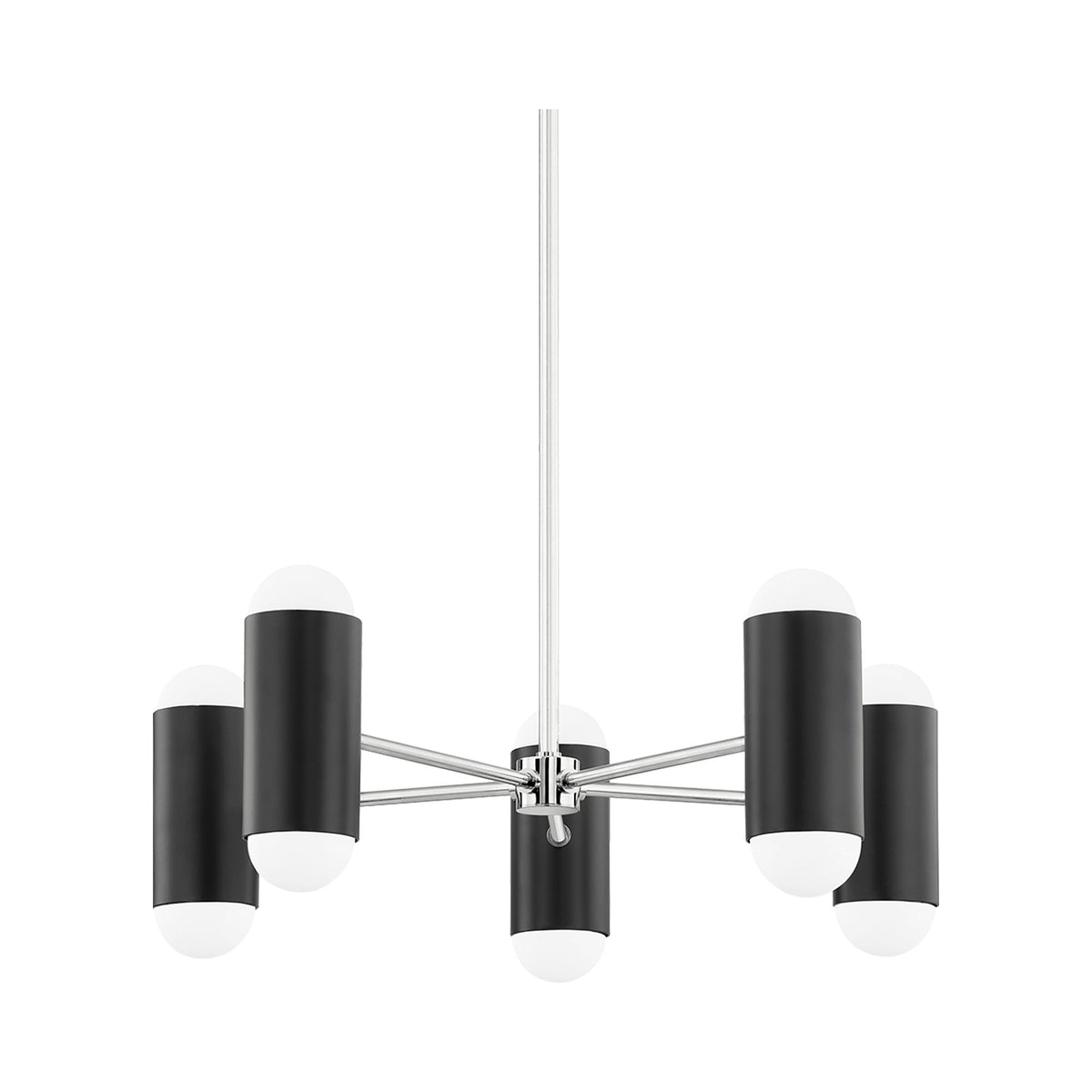 Kira Chandelier in Polished Nickel/Soft Black (10-Light).