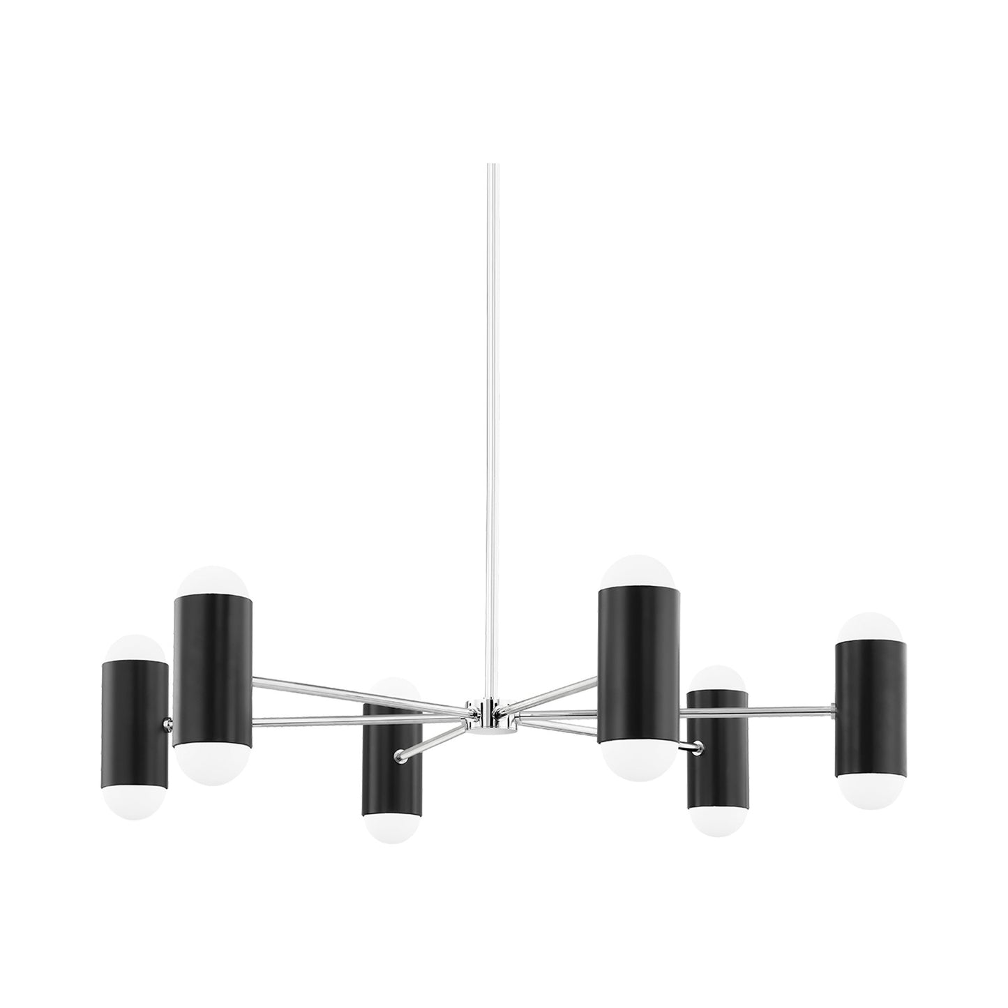 Kira Chandelier in Polished Nickel/Soft Black (12-Light).