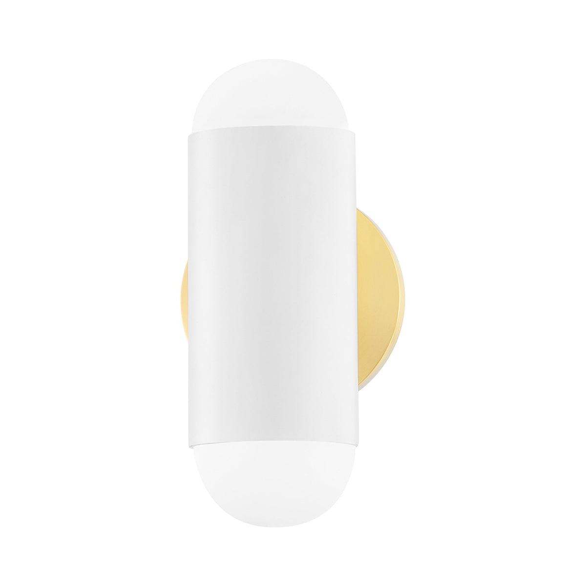 Kira Wall Light in Aged Brass/Soft White Combo.