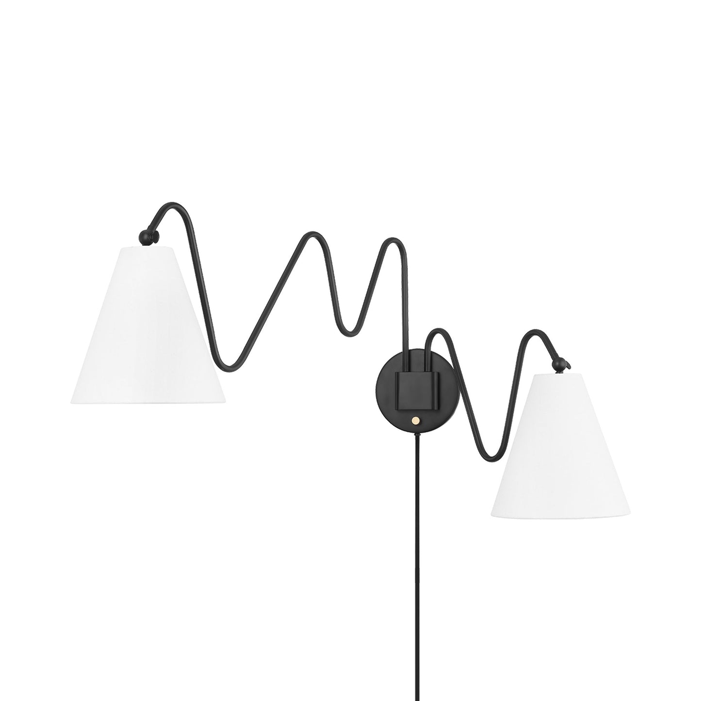 Onda Plug-In Wall Light in Soft Black (2-Light).