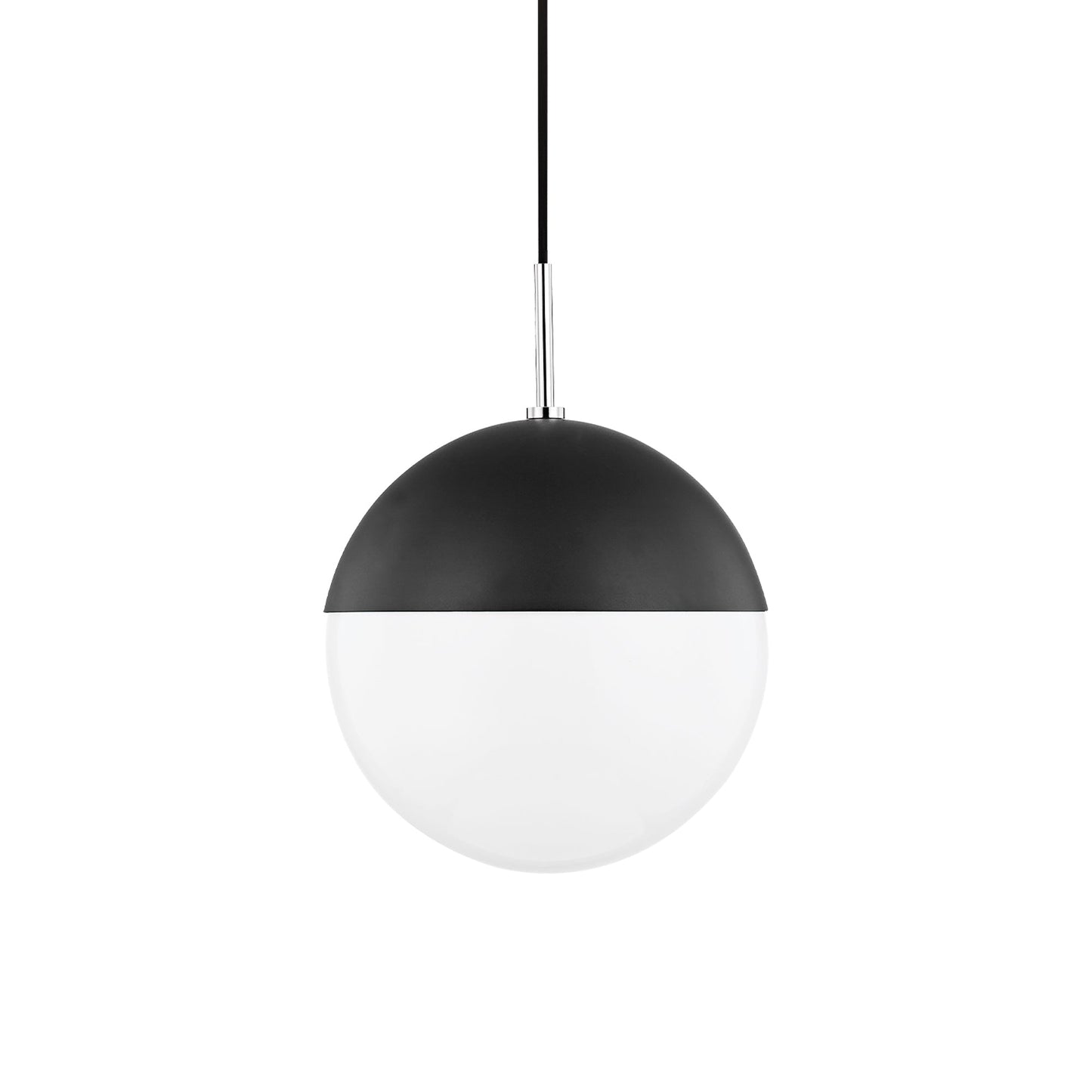Renee Pendant Light in Polished Nickel/Black (Large).