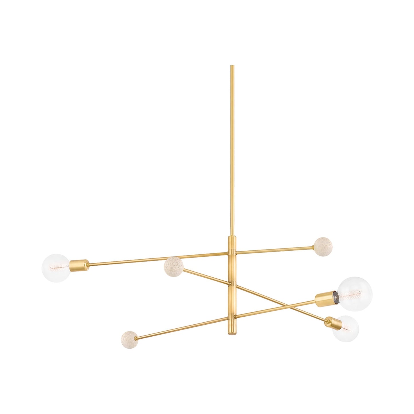 Slater Chandelier in Aged Brass.