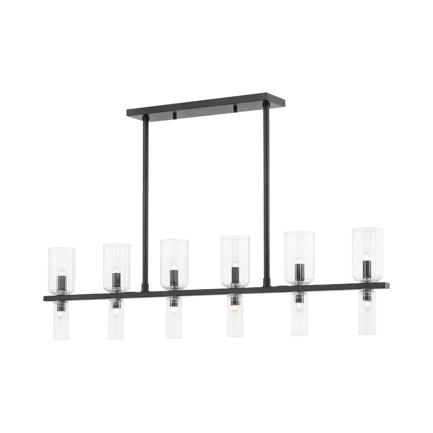 Tabitha Linear Suspension Light in Soft Black.
