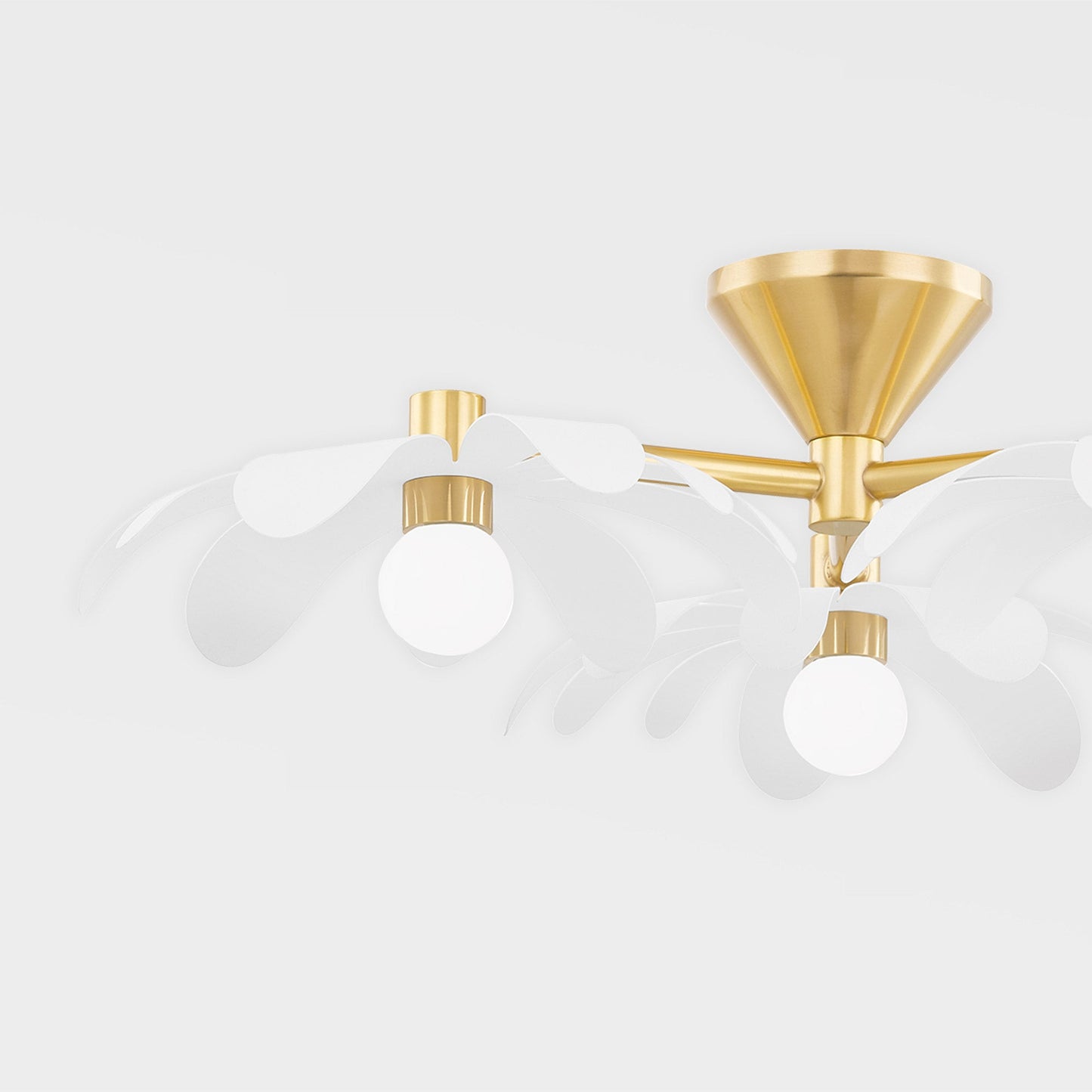 Twiggy Floral Semi Flush Mount Ceiling Light in Detail.