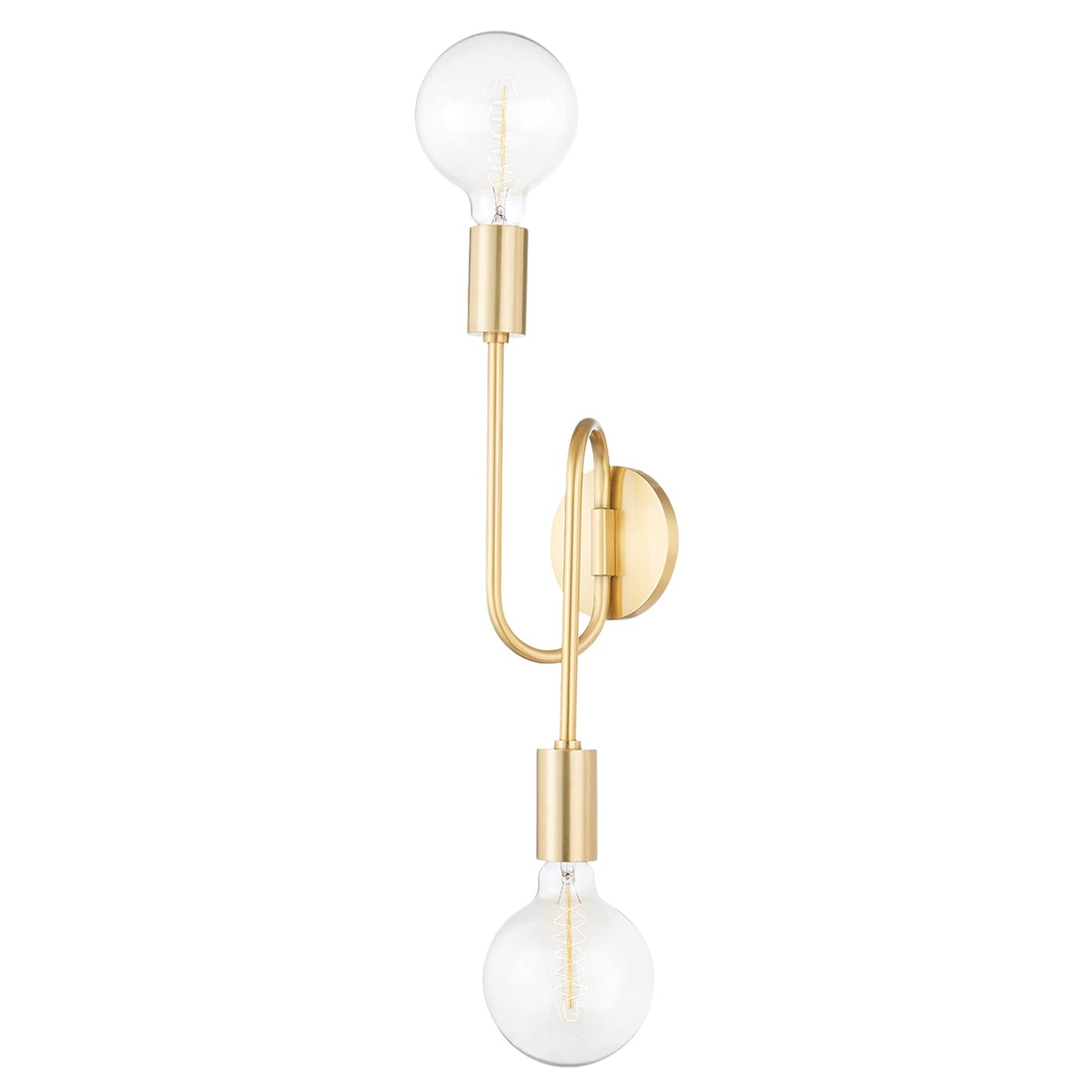 Zani Wall Light in Aged Brass (Opal Glass).