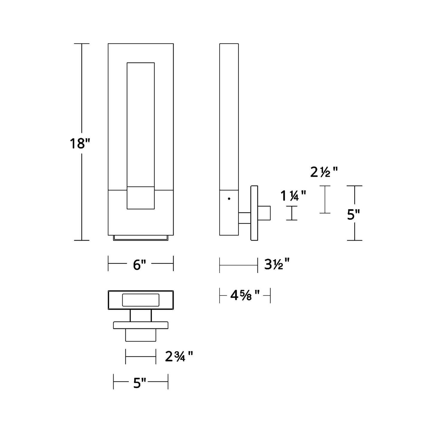 Chill LED Wall Light - line drawing.