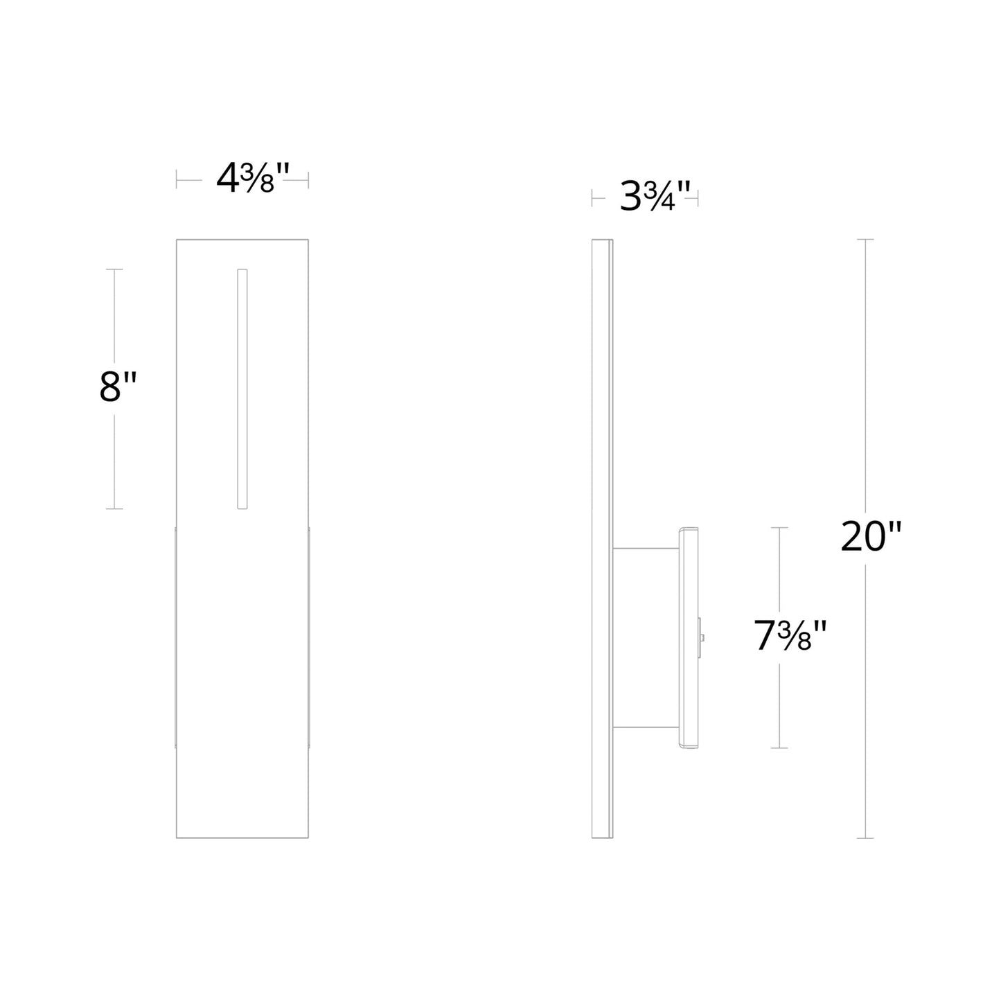 Aegis Outdoor LED Wall Light - line drawing.