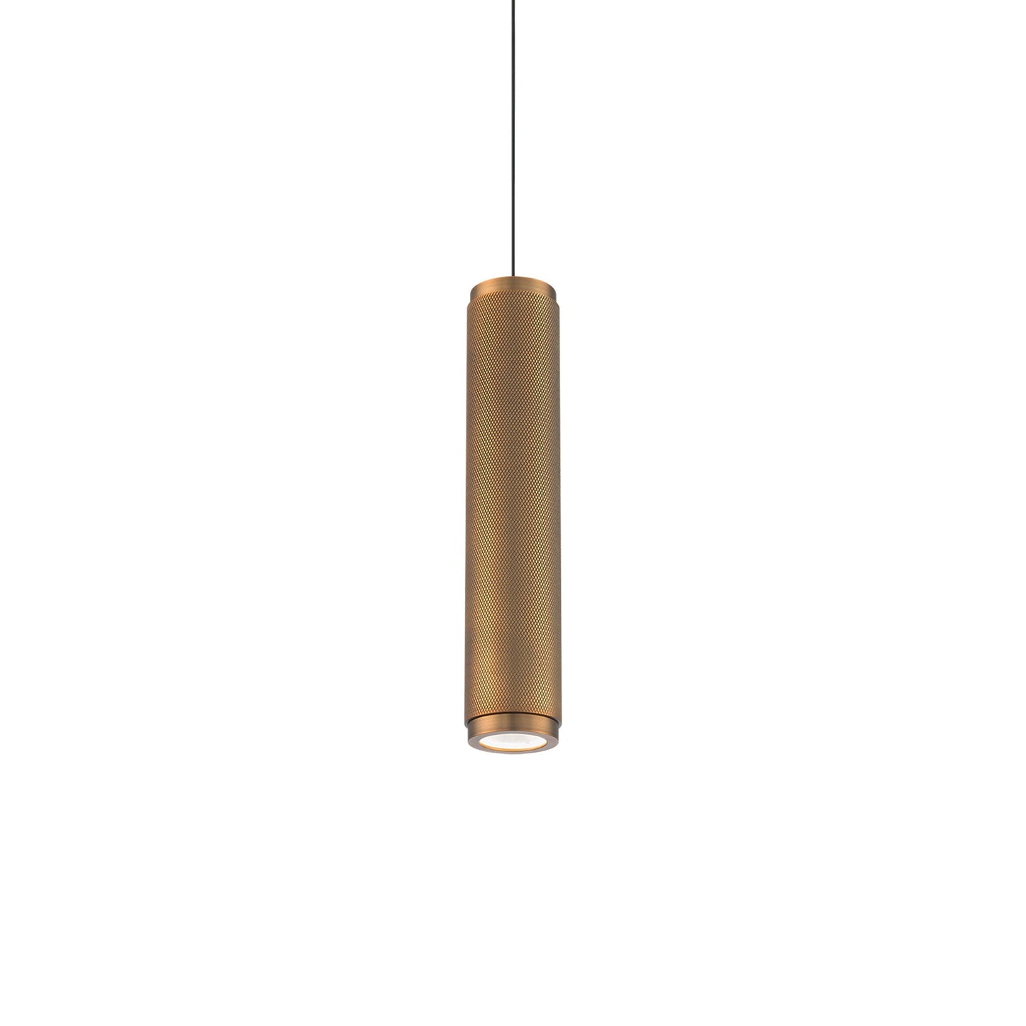 Burning Man LED Pendant Light in Aged Brass.
