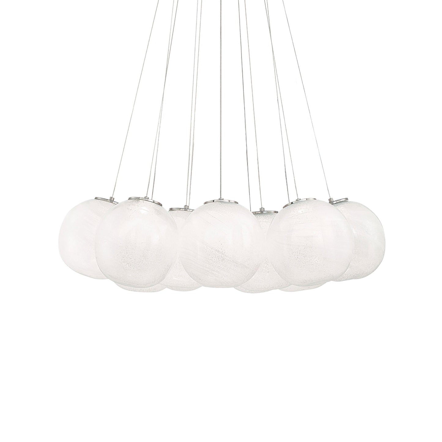 Cosmic Crystal Multi-Light LED Pendant Light in Brushed Nickel (12-Light).