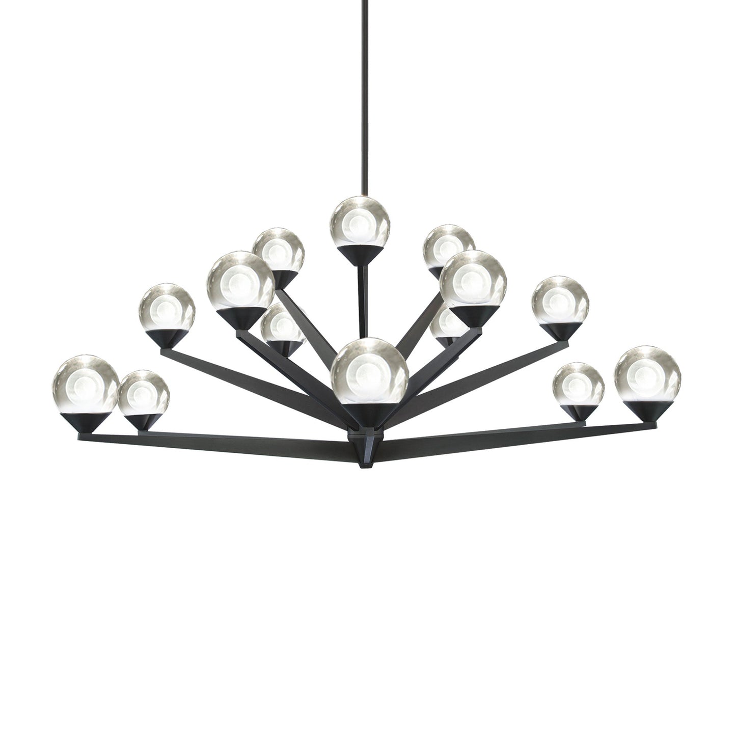 Double Bubble LED Chandelier in Black (15-Light).